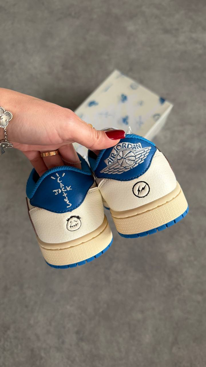 Air Jordan1 Low x Travis Scott x Fragment 'Sail Military Blue'