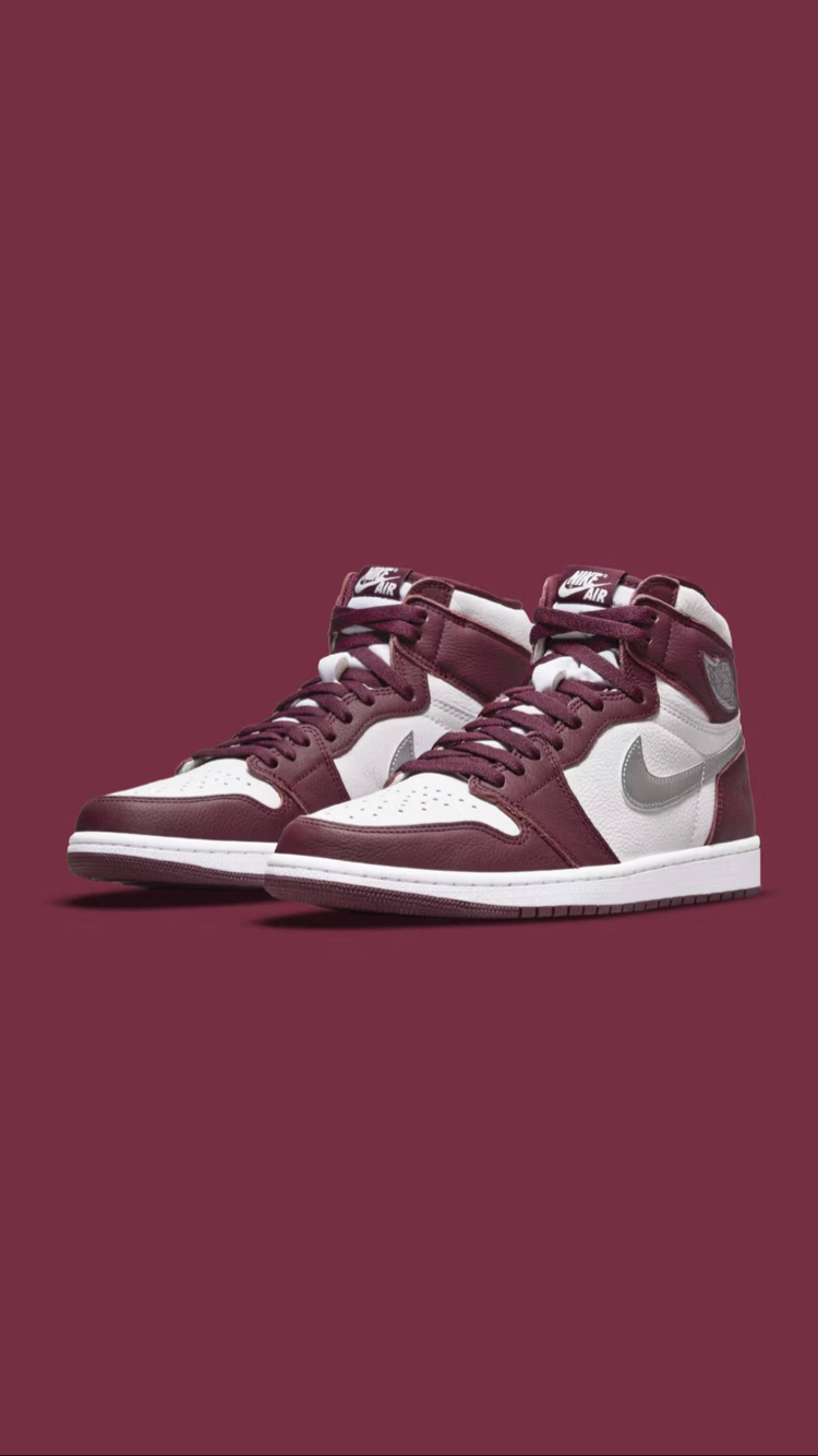 Air Jordan 1 High “Bordeaux” WHITE/METALLIC SILVER