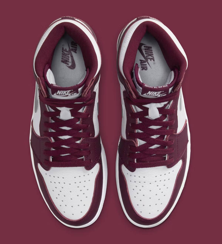 Air Jordan 1 High “Bordeaux” WHITE/METALLIC SILVER