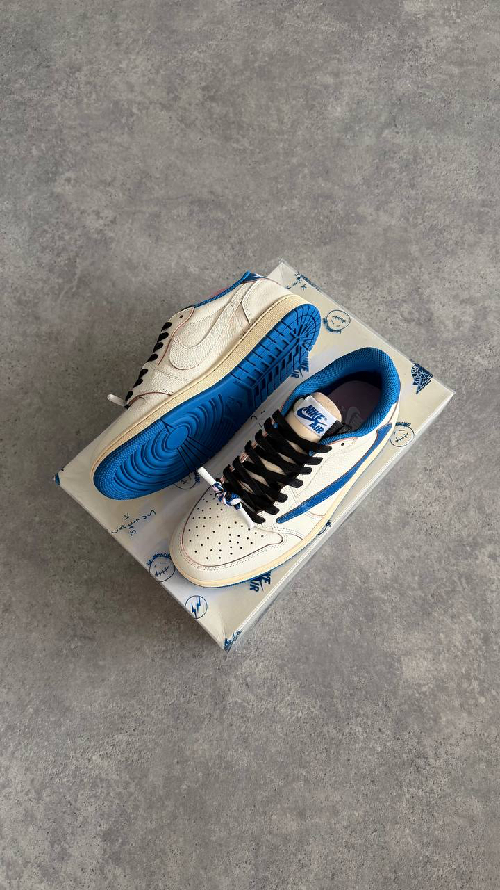 Air Jordan1 Low x Travis Scott x Fragment 'Sail Military Blue'