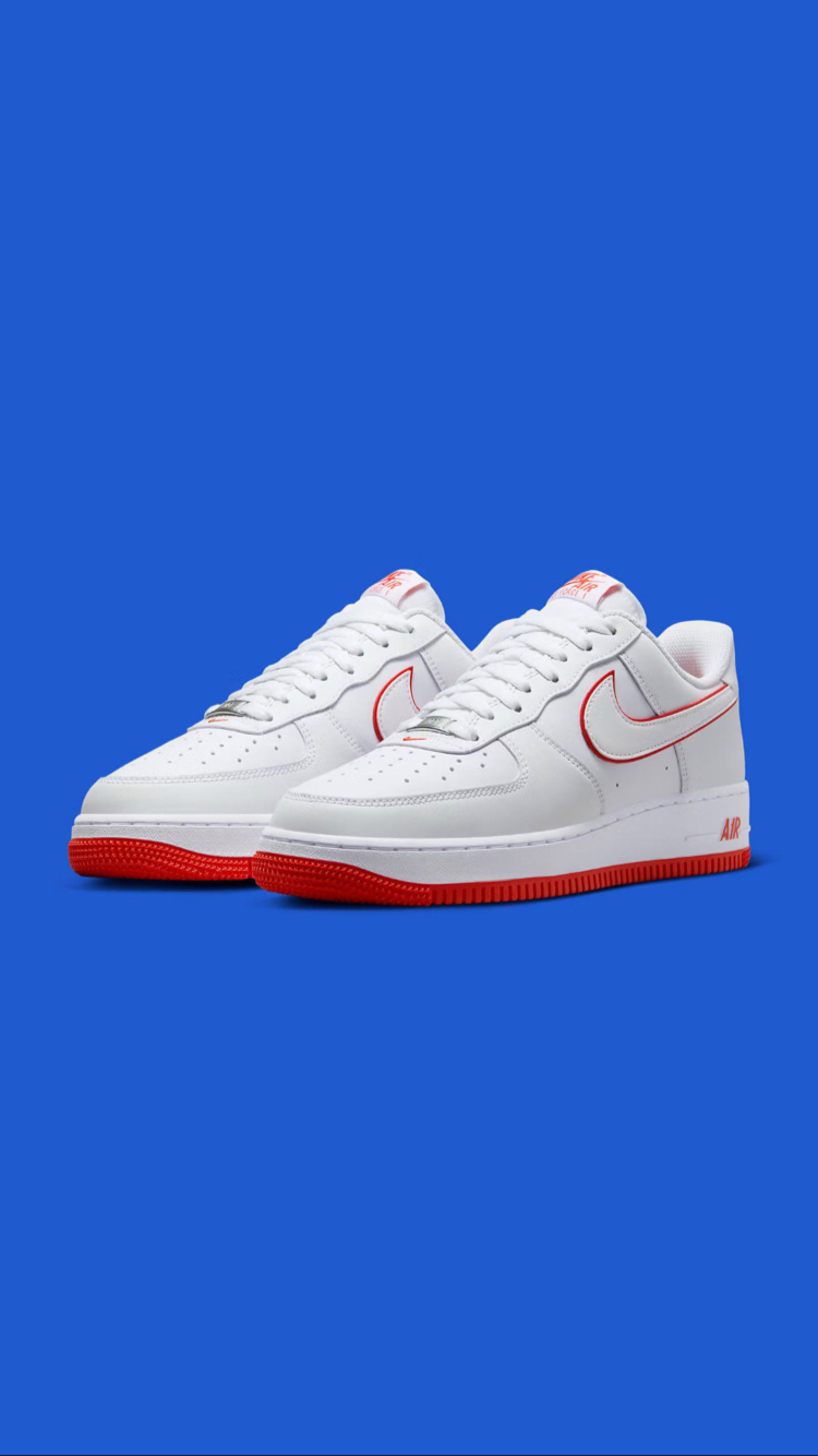 Nike Air Force 1 Low '07 “ White Picante Red “  (Y)