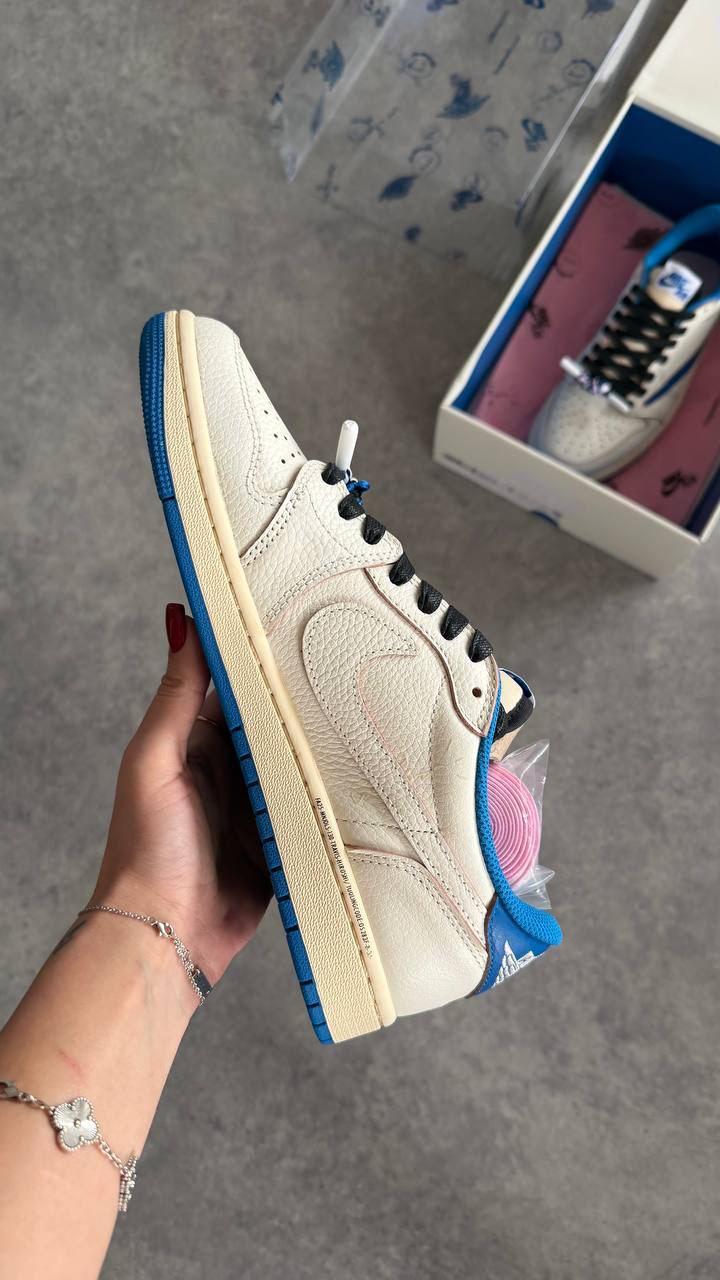 Air Jordan1 Low x Travis Scott x Fragment 'Sail Military Blue'