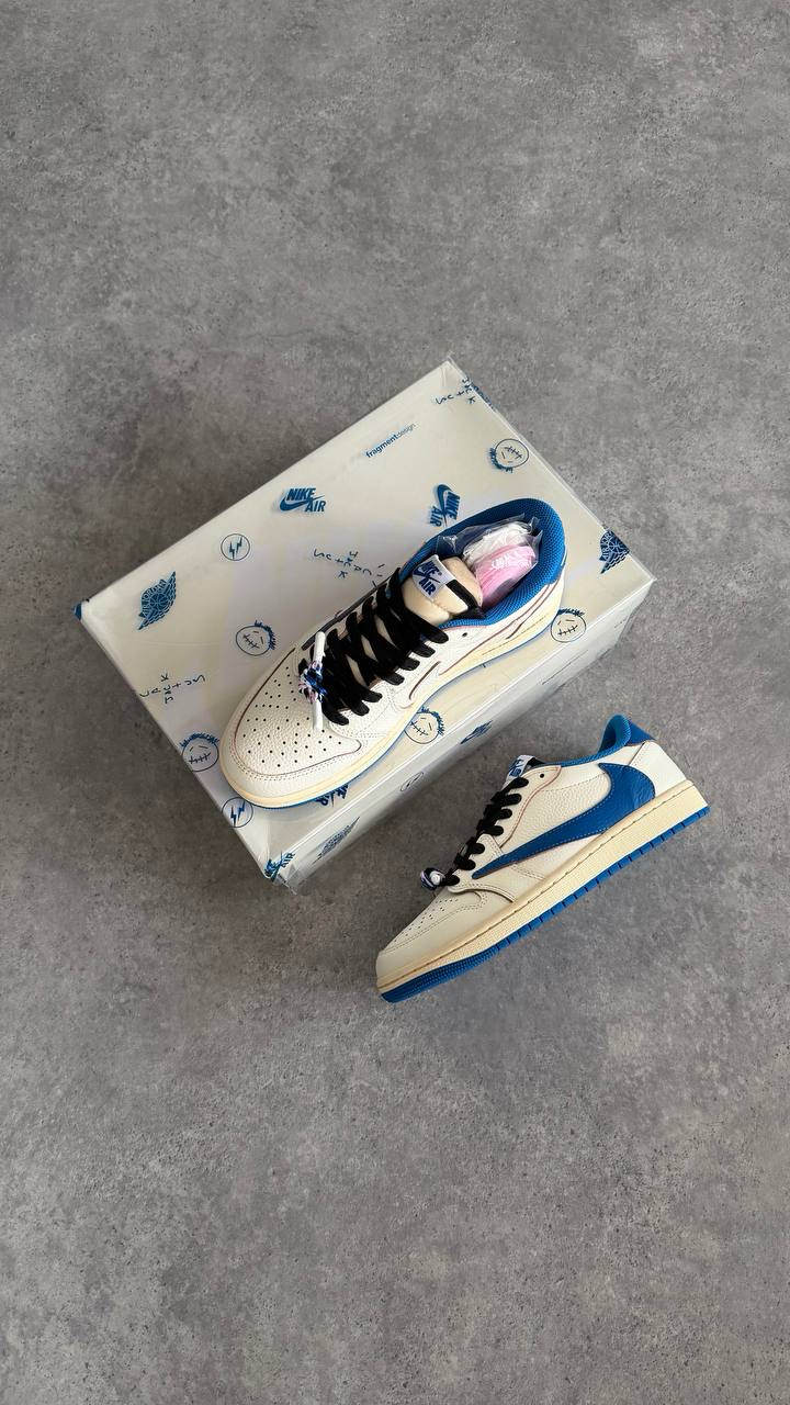 Air Jordan1 Low x Travis Scott x Fragment 'Sail Military Blue'  