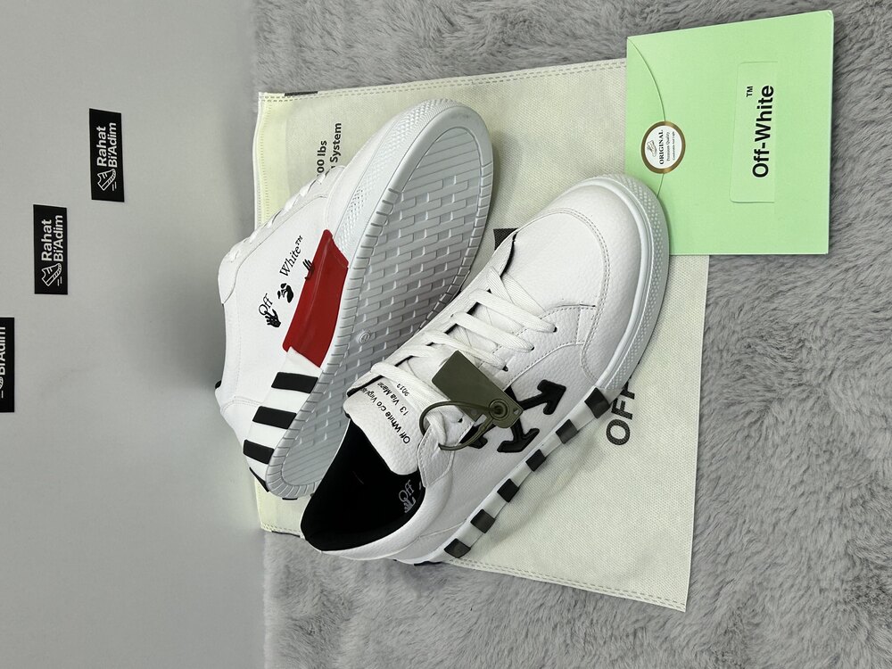Off-White Deri Ok Tasarımlı Sneaker – Beyaz