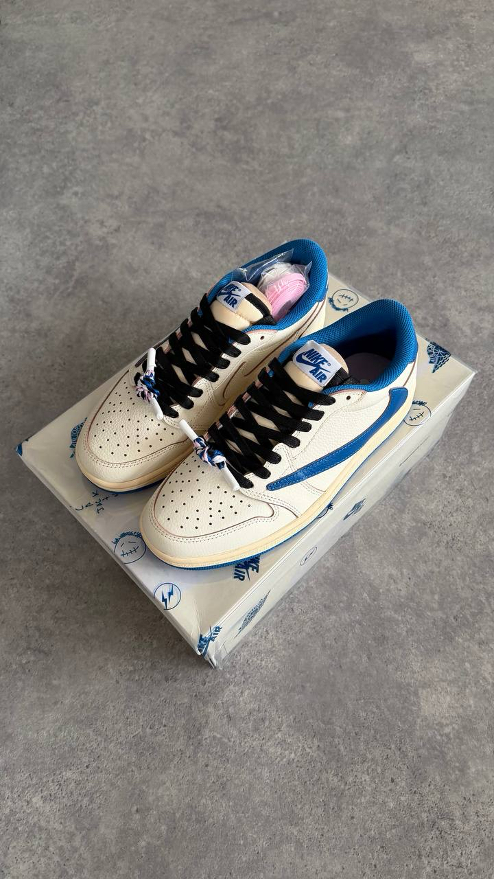 Air Jordan1 Low x Travis Scott x Fragment 'Sail Military Blue'  