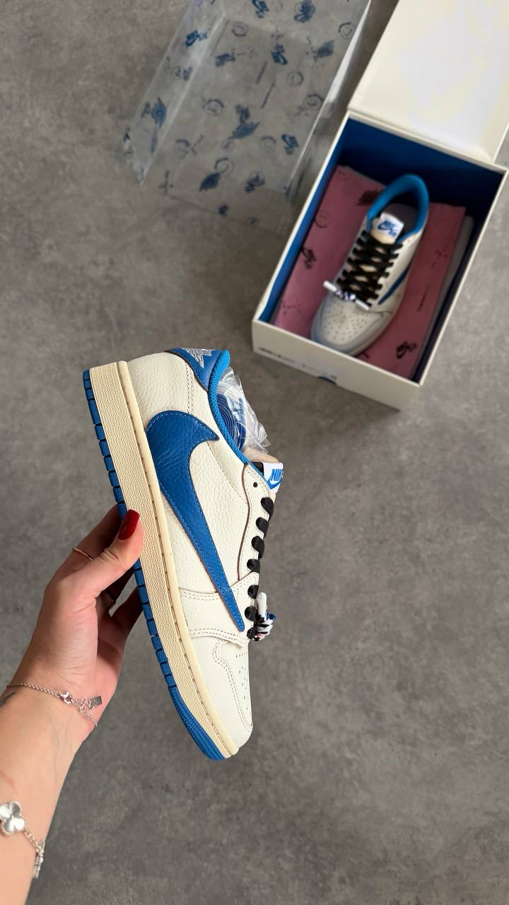 Air Jordan1 Low x Travis Scott x Fragment 'Sail Military Blue'  