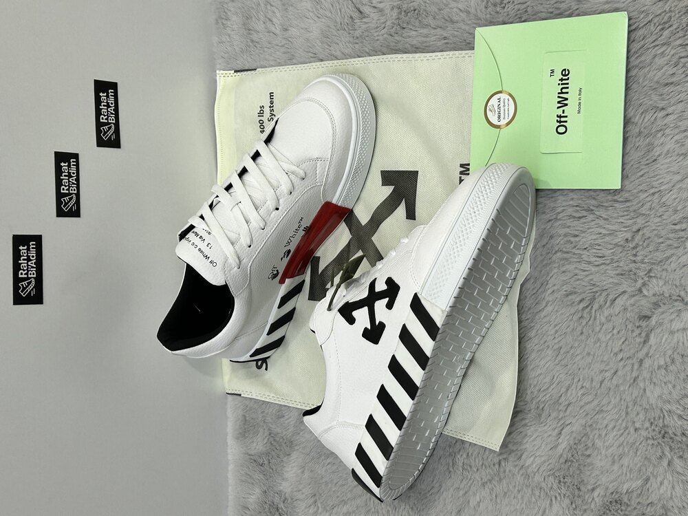 Off-White Deri Ok Tasarımlı Sneaker – Beyaz