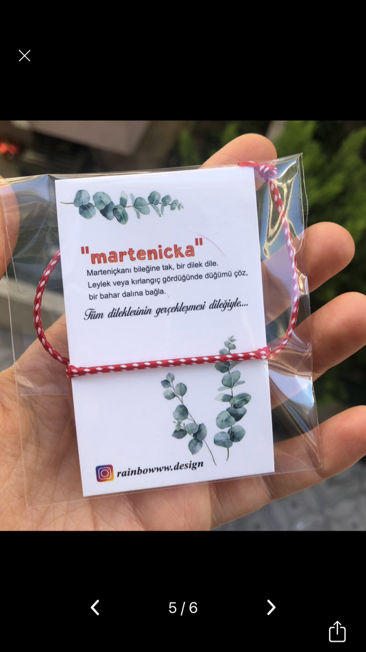 Kartlı Kore ip Marteniçka bileklik