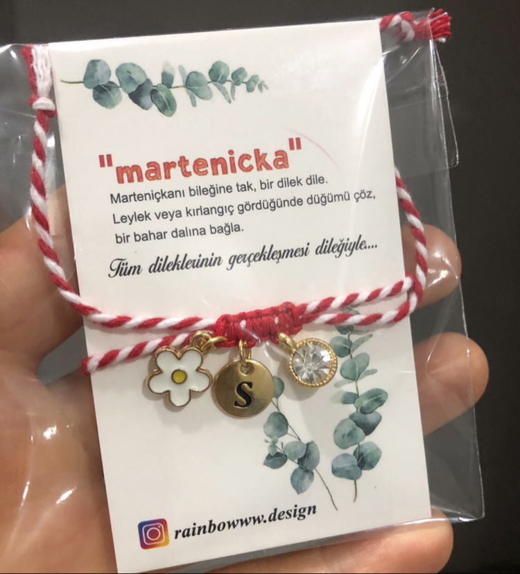 Papatya harf taş Marteniçka bileklik
