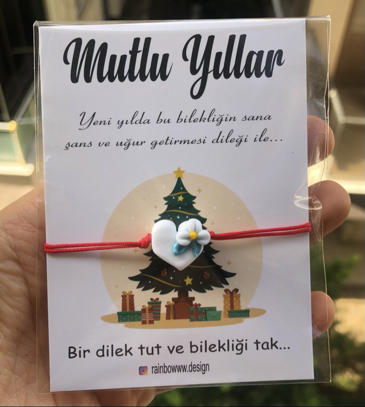 Beyaz kalp murano bileklik