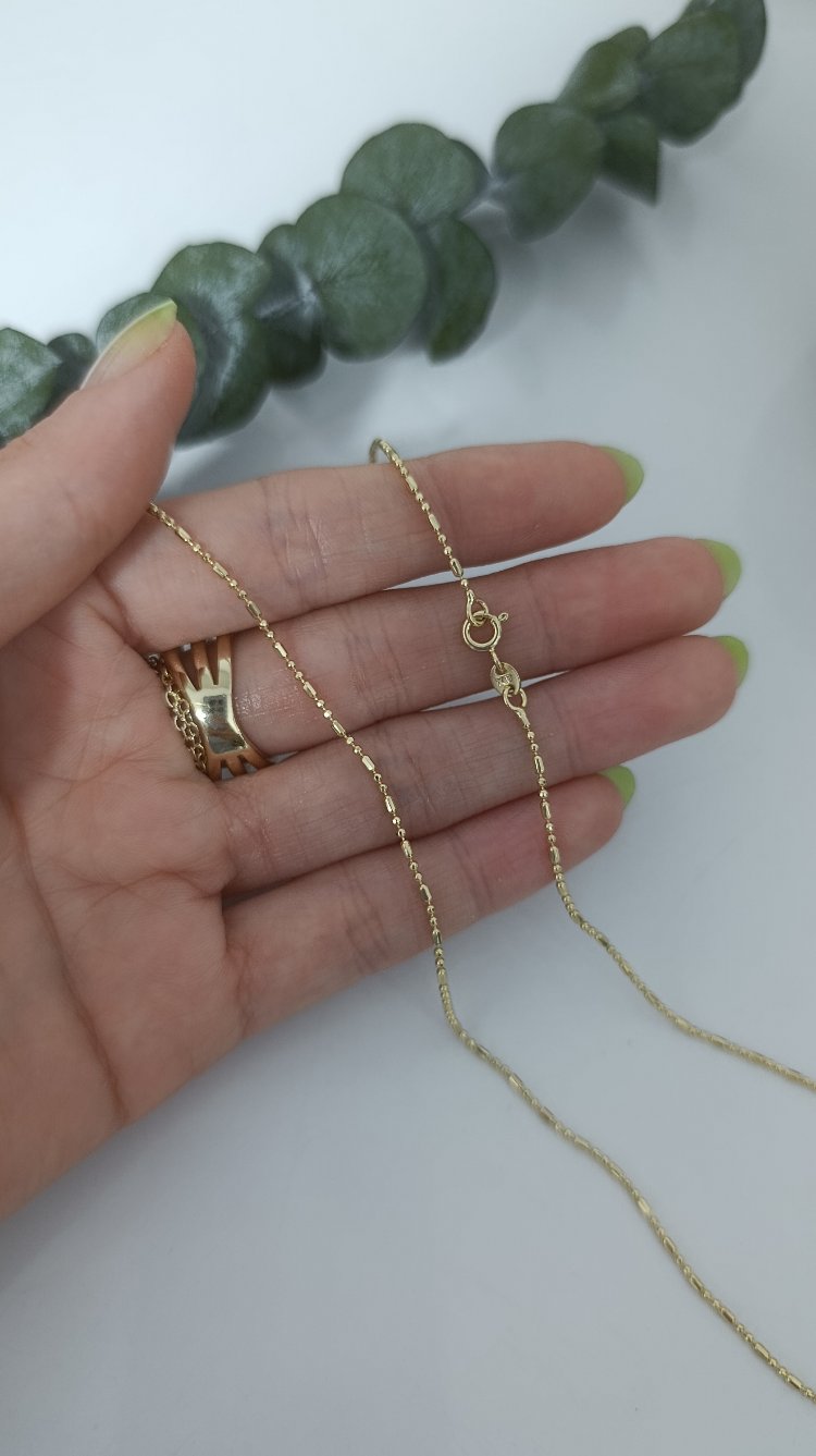 14K Renkte Xuping İnce Şerit Zincir Kolye