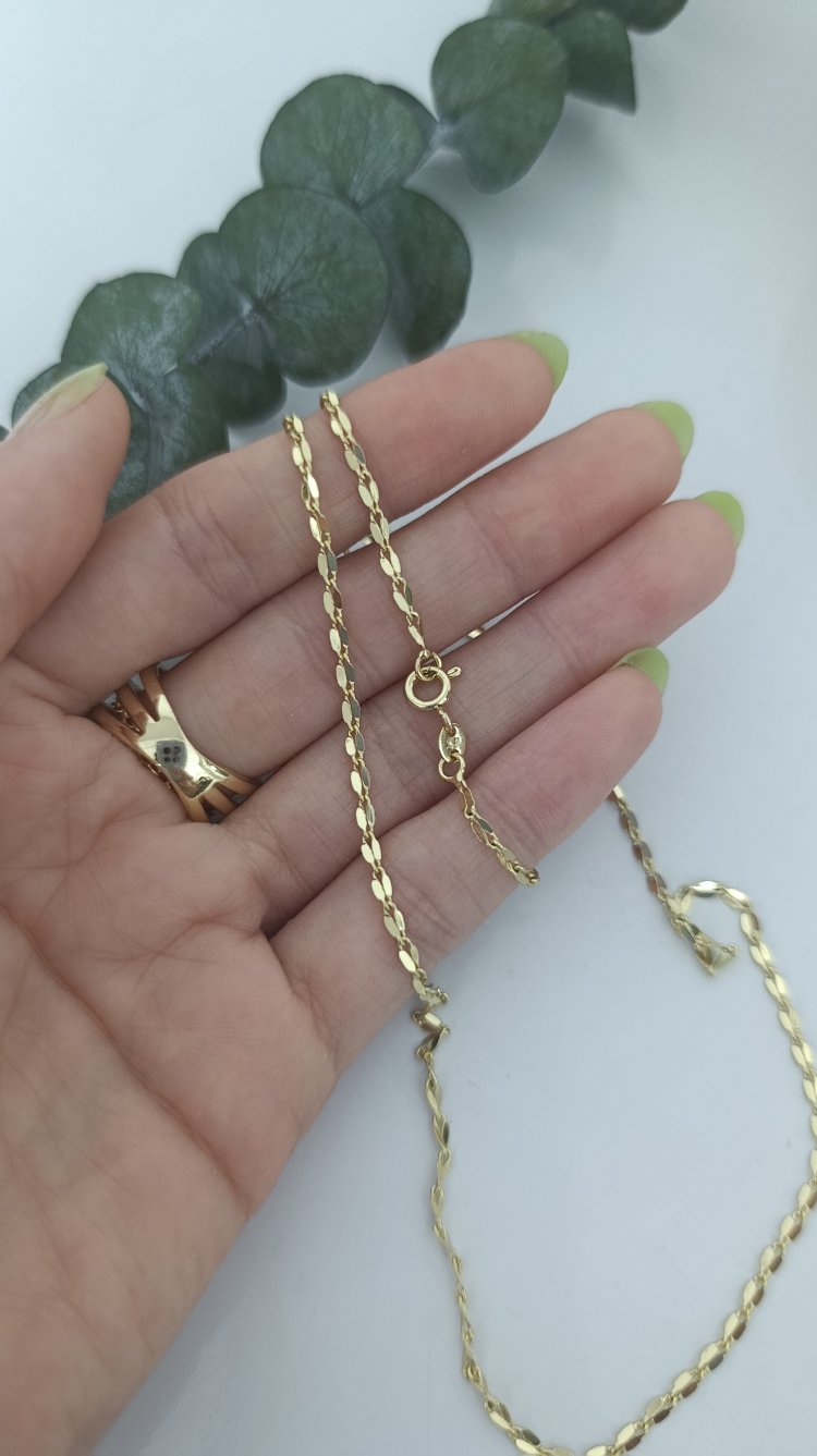 14K Renkte Xuping 50 cm Aynalı Zincir Kolye