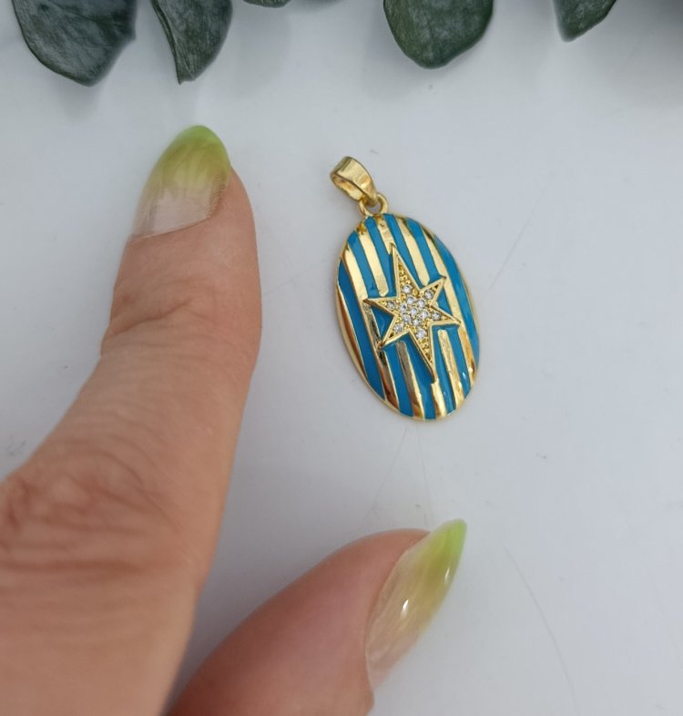 14K Renkte Xuping Blue Kuzey Yıldızı Kolye Ucu