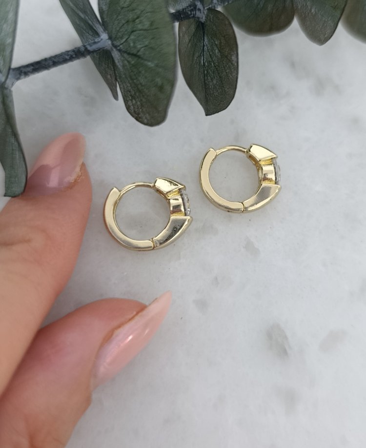14K Renkte Xuping Stone Halka Küpe