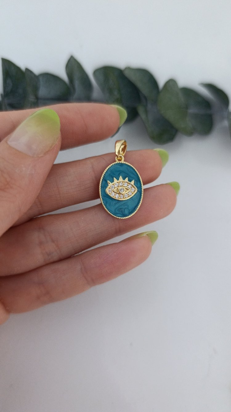 14K Renkte Xuping Blue Eyes Kolye Ucu