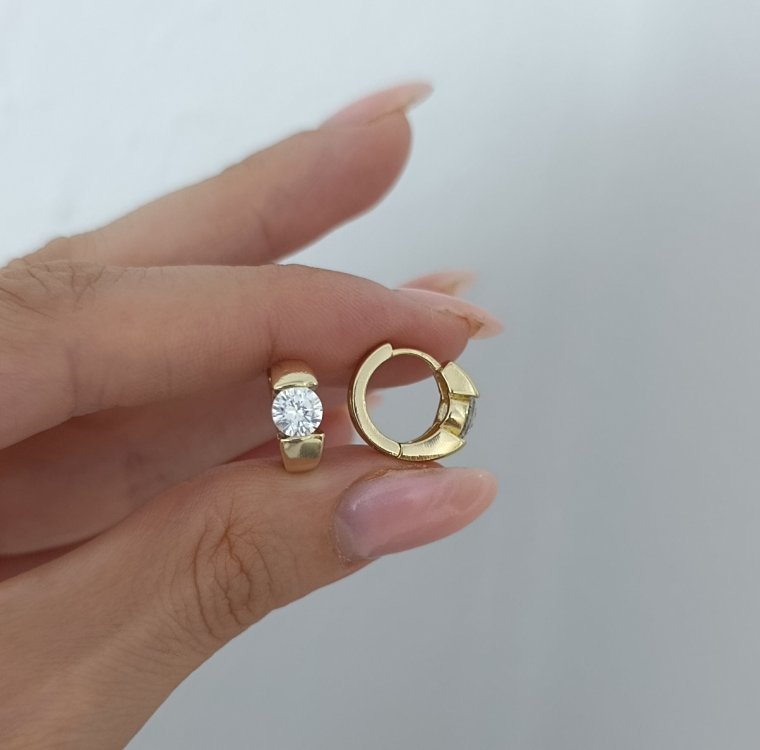 14K Renkte Xuping Stone Halka Küpe