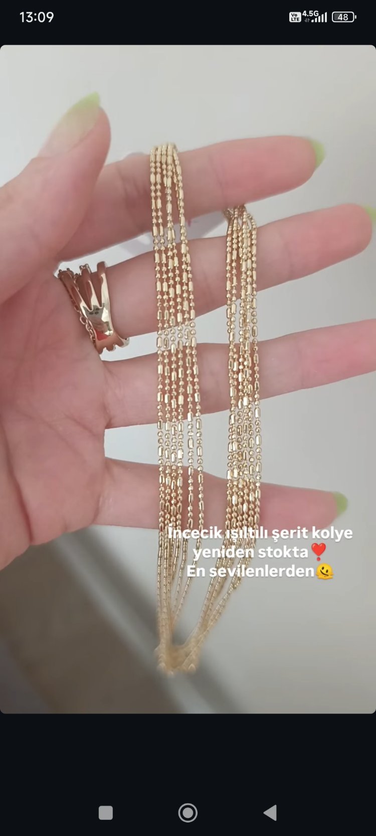 14K Renkte Xuping İnce Şerit Zincir Kolye