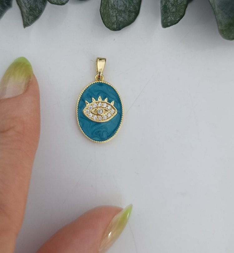 14K Renkte Xuping Blue Eyes Kolye Ucu