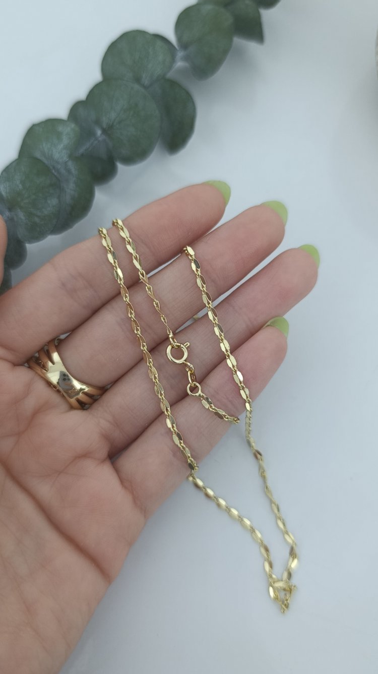 14K Renkte Xuping 50 cm Aynalı Zincir Kolye