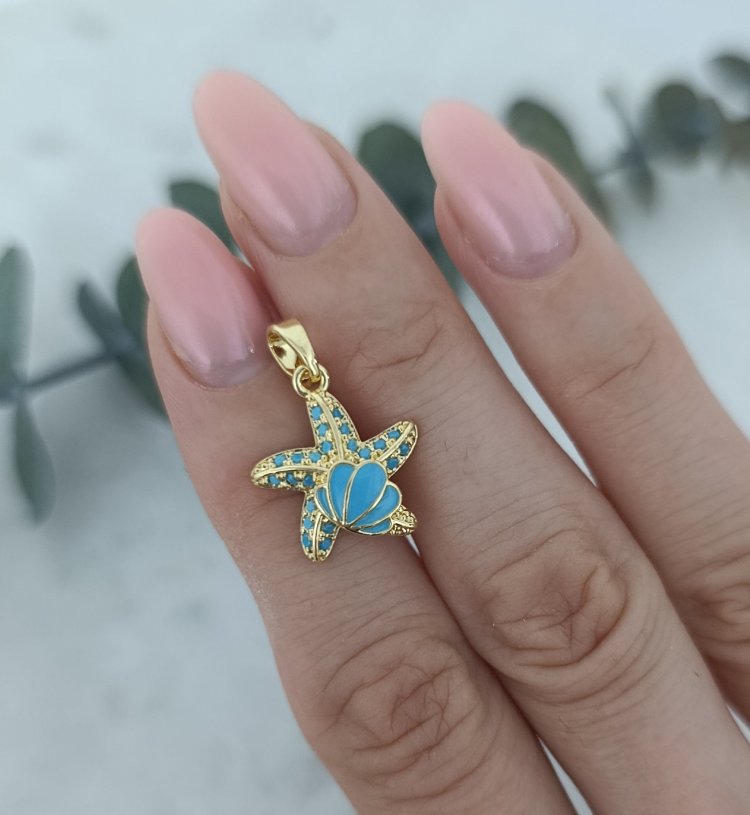 14K Renkte Xuping Deniz Yıldızı Kolye Ucu