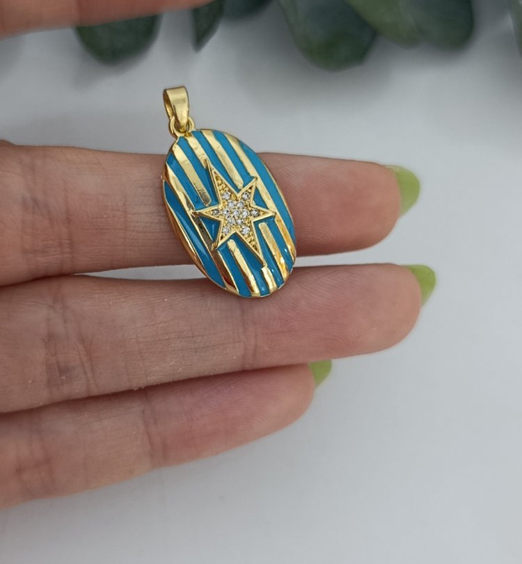 14K Renkte Xuping Blue Kuzey Yıldızı Kolye Ucu