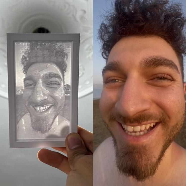 Kişiye özel litophane fotoğraf
