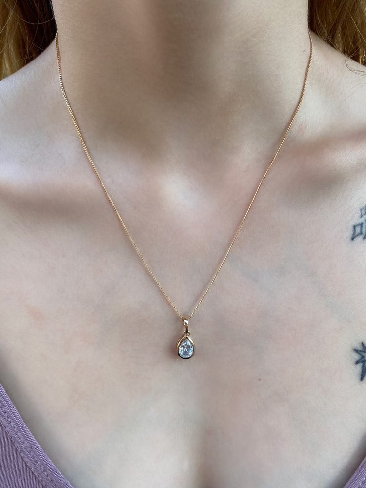 Damla Taşlı Rose Gold Kolye