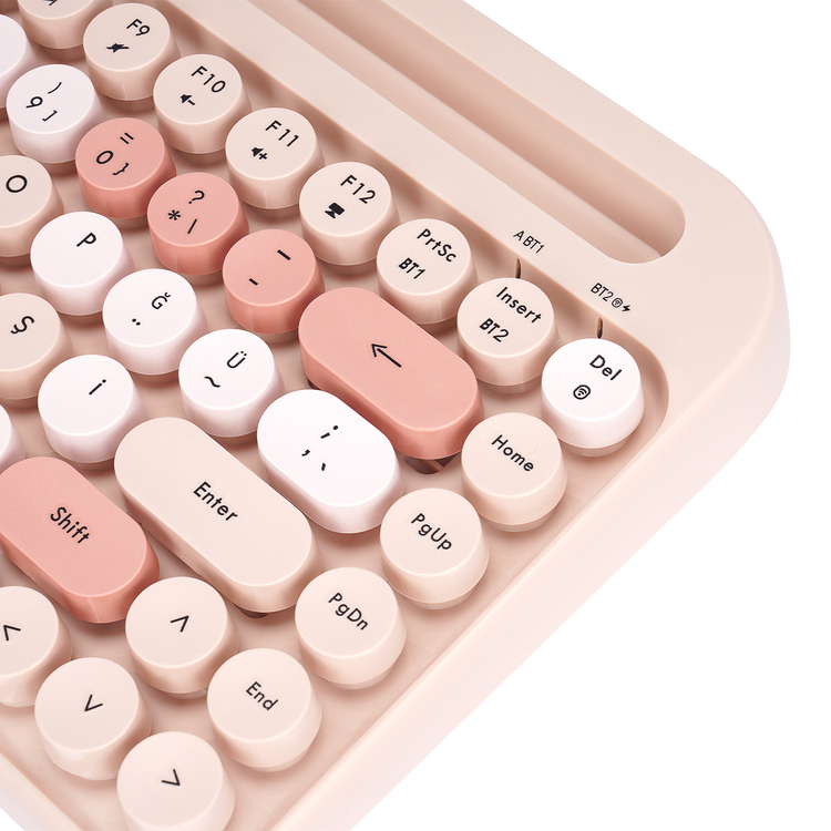 Everest KB-98 LATTE 2.4G+BT1+BT2 Çoklu Cihaz Bağlantılı Q Kablosuz klavye