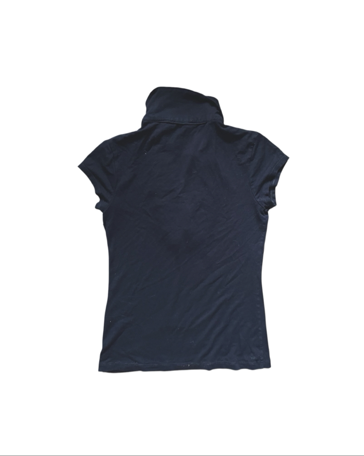 Ruffle Placket Polo Top
