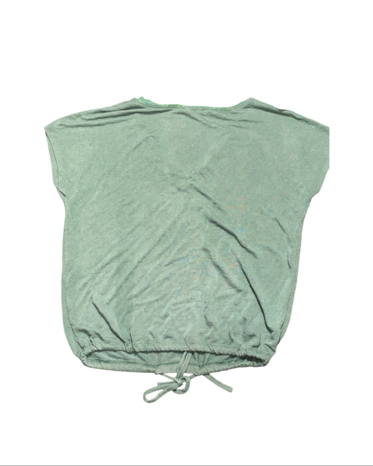 Drawstring Hem V-Neck Top