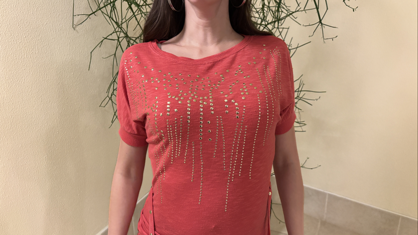 Studded Batwing Top