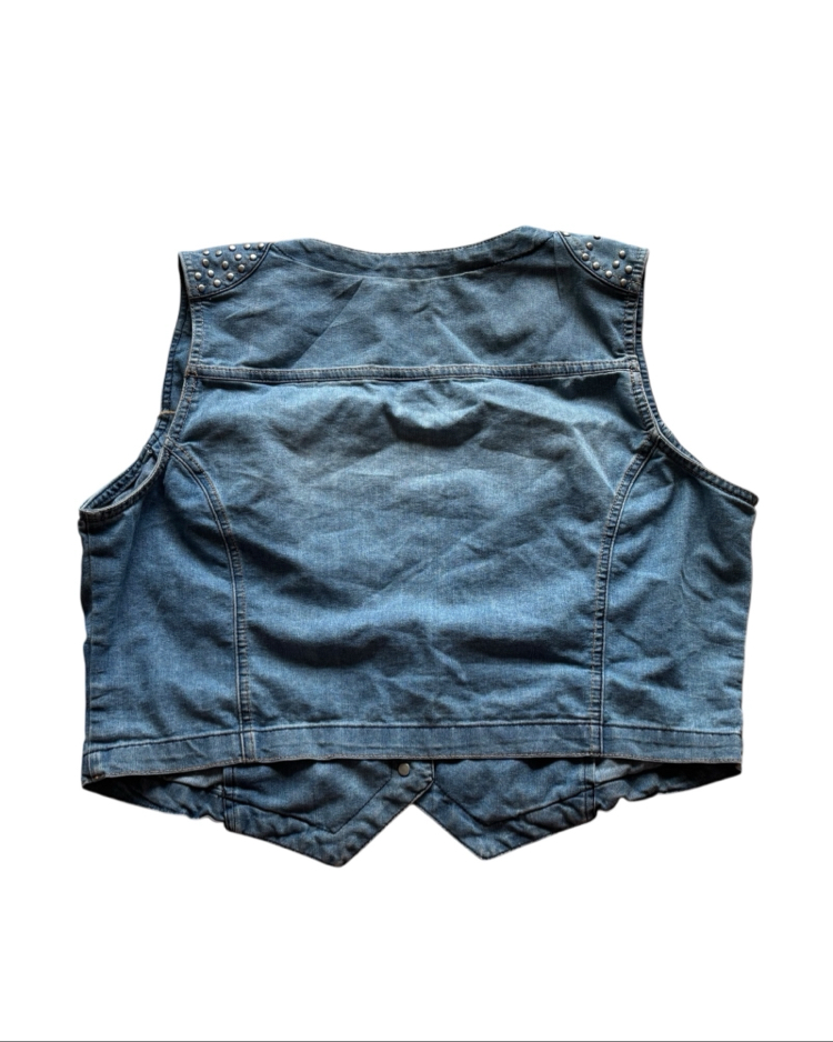 Studded Denim Vest