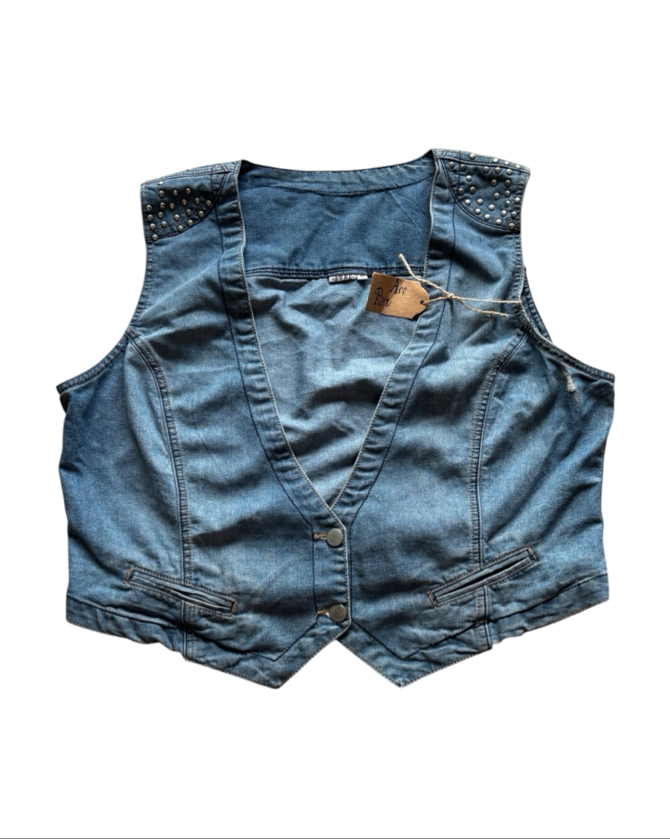 Studded Denim Vest