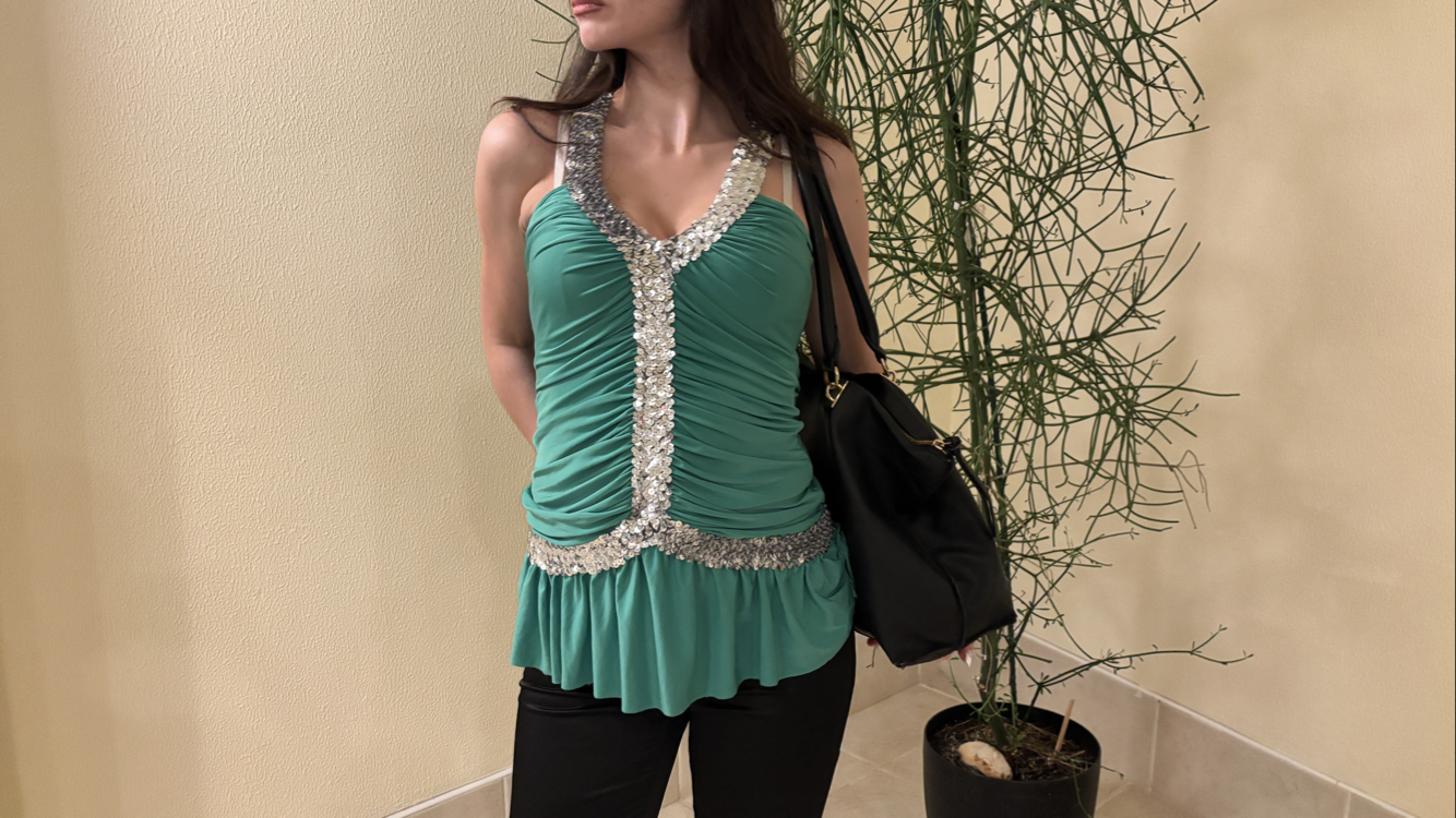 Trim Ruffle top