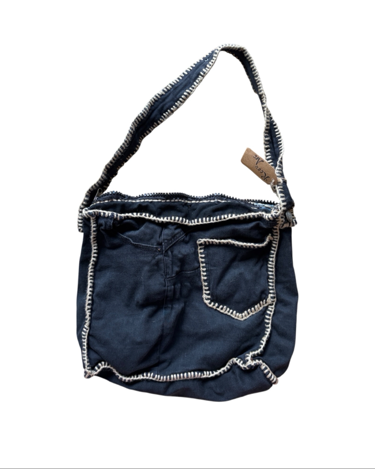 Upcycled Denim Shoulder Bag