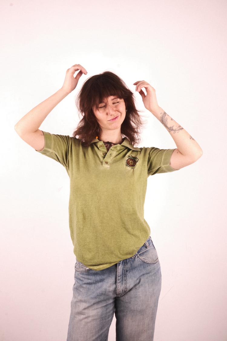 Washed Green Polo Tee
