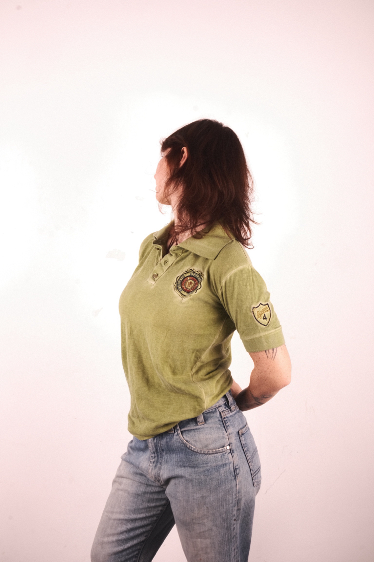 Washed Green Polo Tee