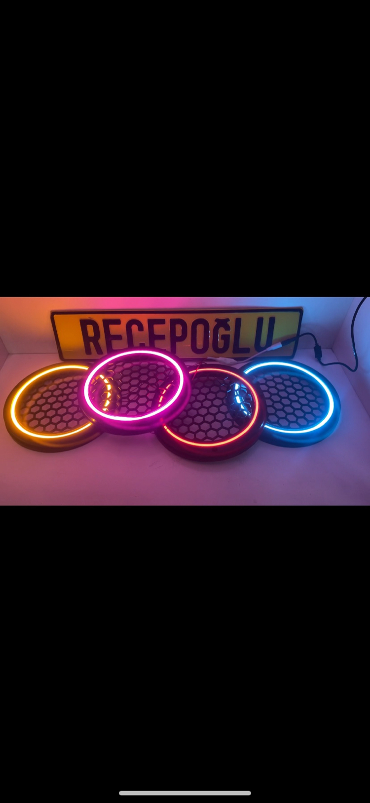 Neon ledli hoparlör kapağı 