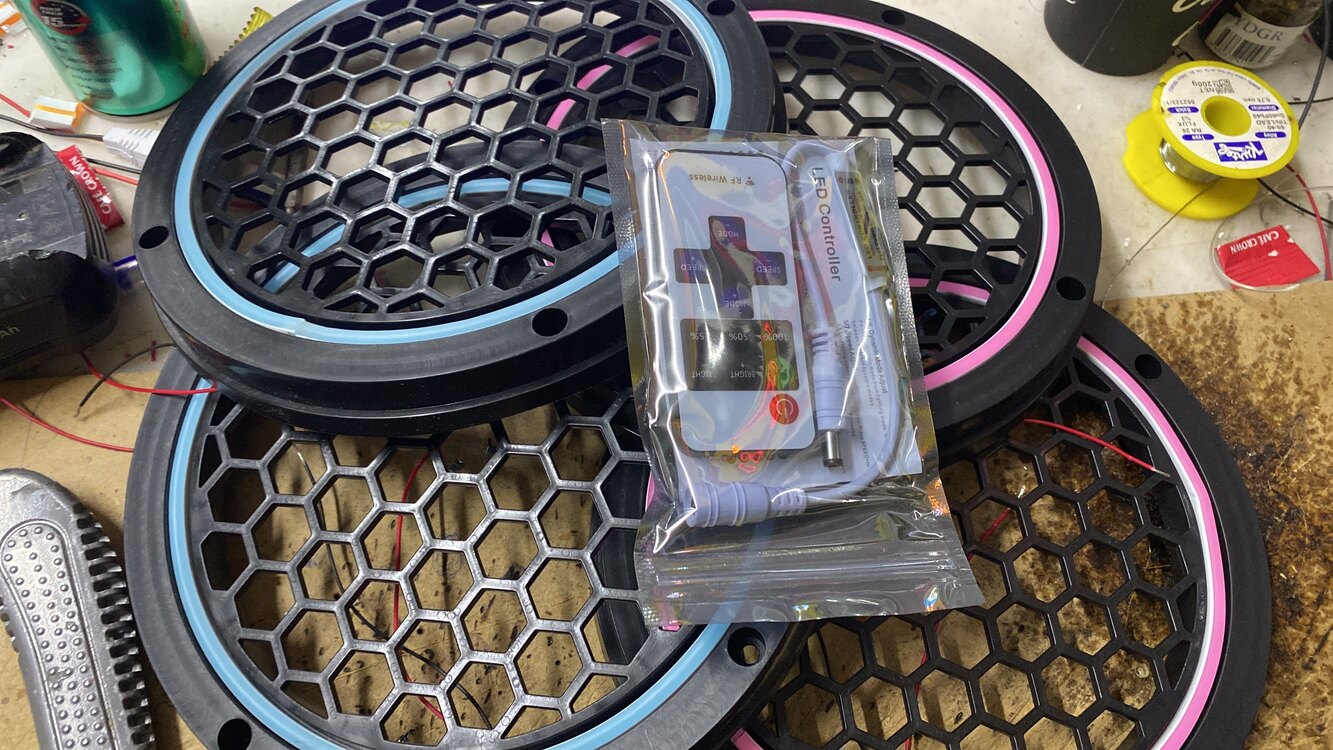 2 takım 20 cm Neon ledli mitrange kapağı 1 adet kumandalı çakar modülü