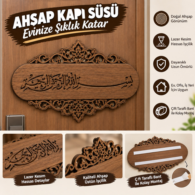 Lazer kesim kapı süsü