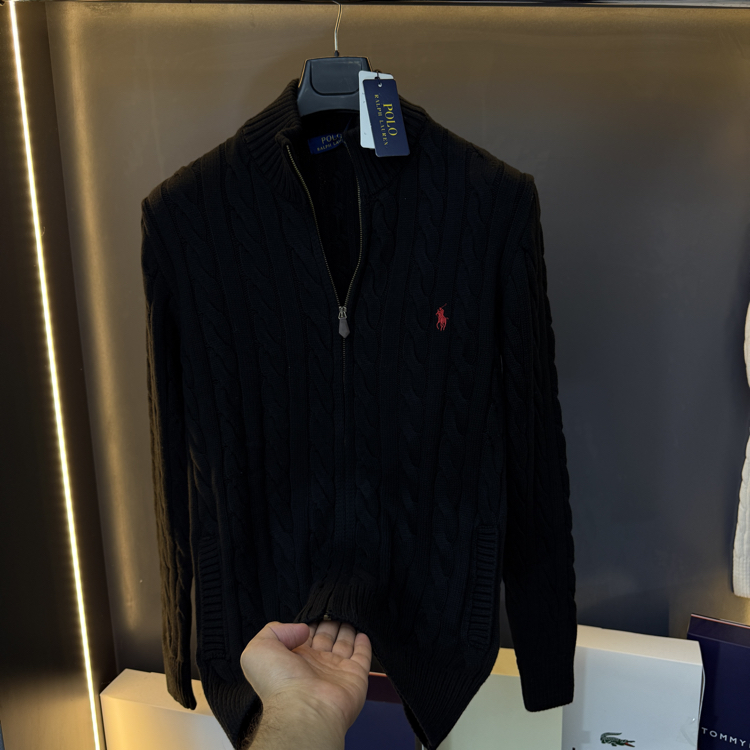 Polo Ralph Lauren Premium Triko Tam Fermuarlı Hırka