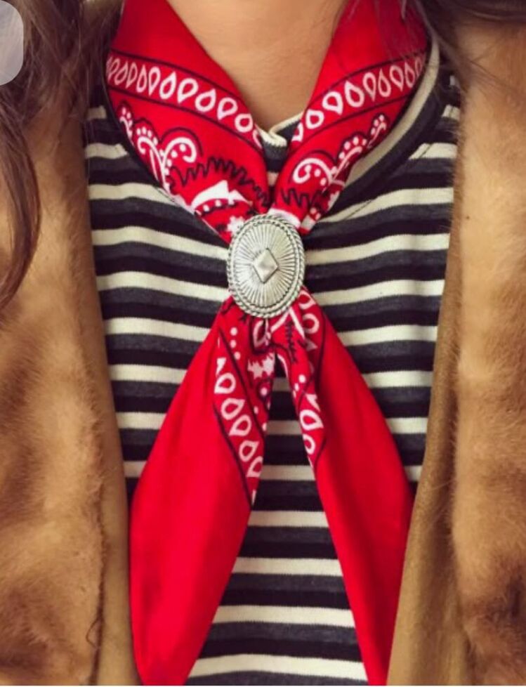 Kırmızı Etnik Desenli Pamuklu Kare Bandana