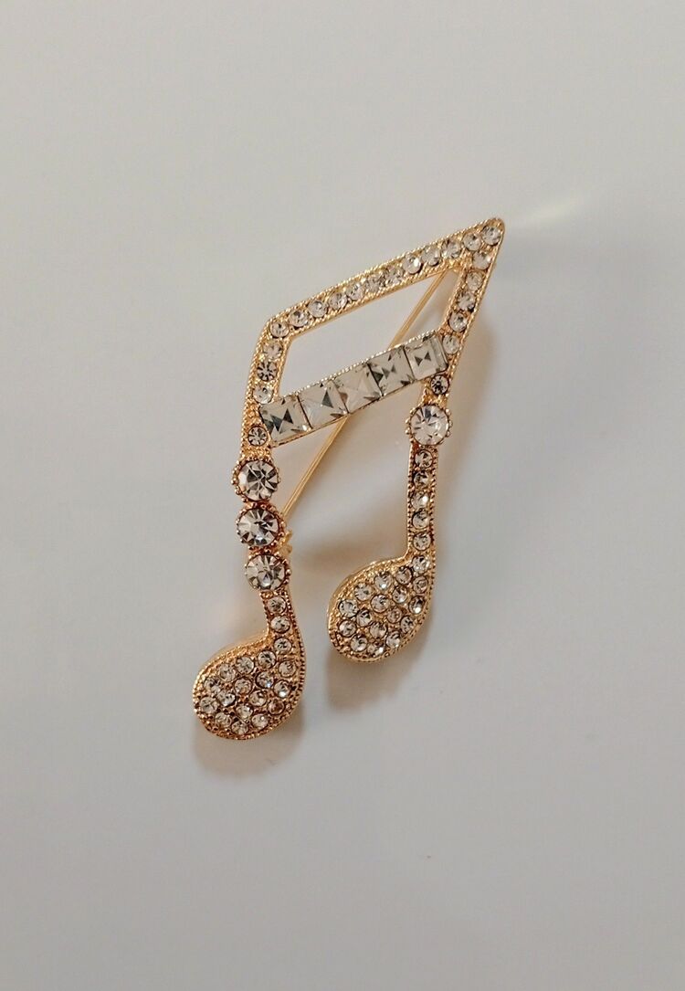 Nota Zirkon Taşlı Gold Broş 