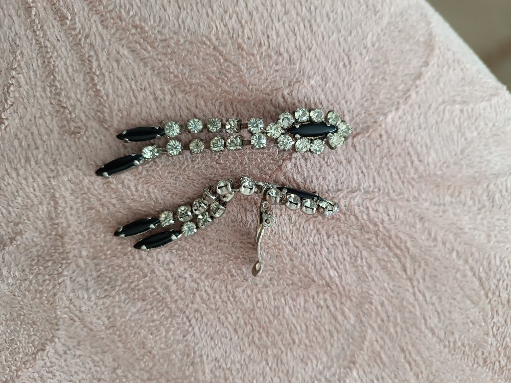 Klips Su Yolu Taşlı 1980 Yılı Vintage Küpe