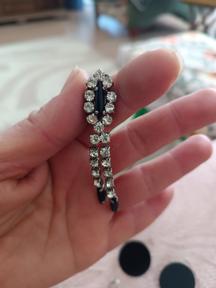 Klips Su Yolu Taşlı 1980 Yılı Vintage Küpe