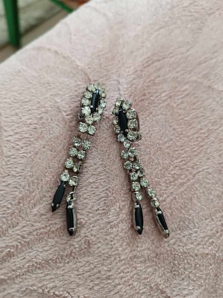 Klips Su Yolu Taşlı 1980 Yılı Vintage Küpe