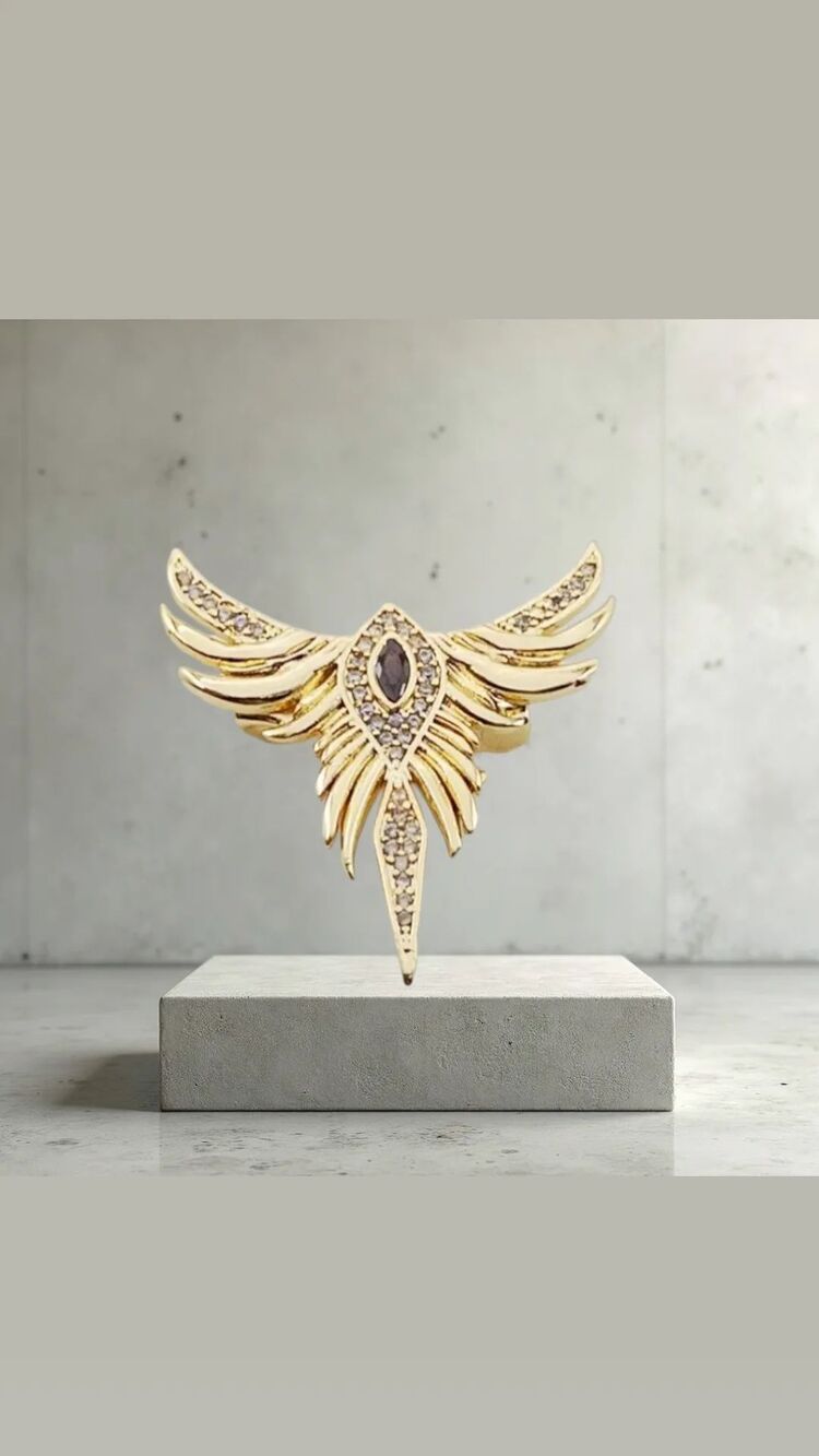 Anka Kuşu Gold Broş 