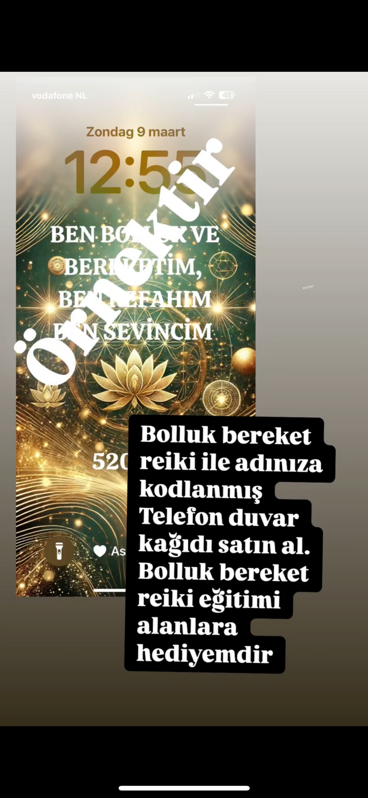 BOLLUK BEREKET REİKİSİ İLE ADINIZA KODLANAN TELEFON DUVAR KAĞIDI