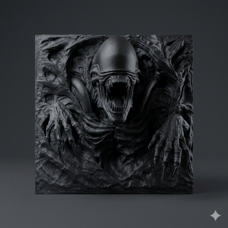  3D - Back Panel (Xenomorph) 10X10
