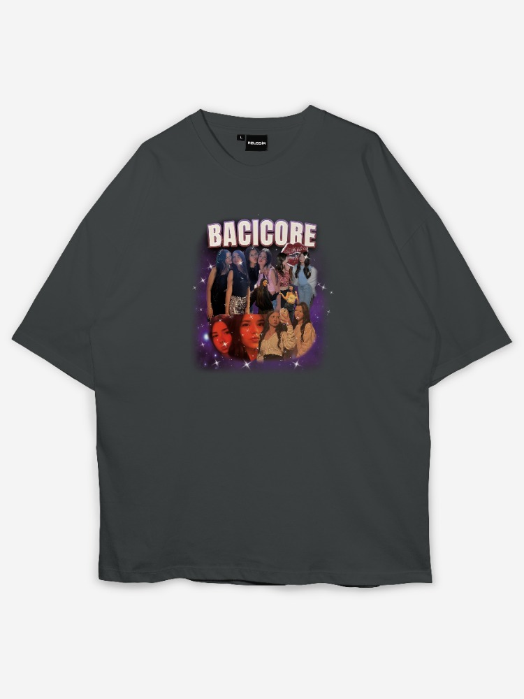 Kişiye özel Bacıcore Özel Tasarım Baskılı Oversize T-shirt 